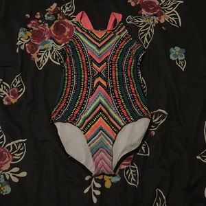 Neon Pattern Gurls Bathing Suit